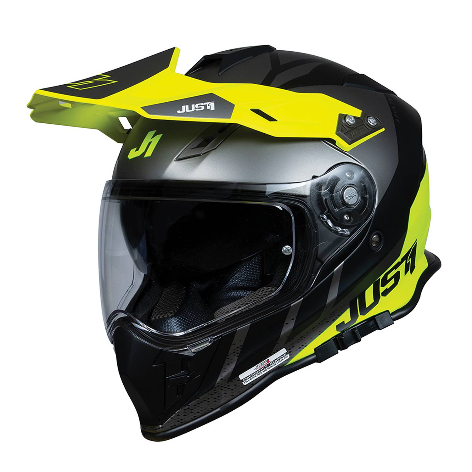 Just1 Helmet J34 Pro Outerspace Yellow Fluo Titanium Adventure Helmet Size S