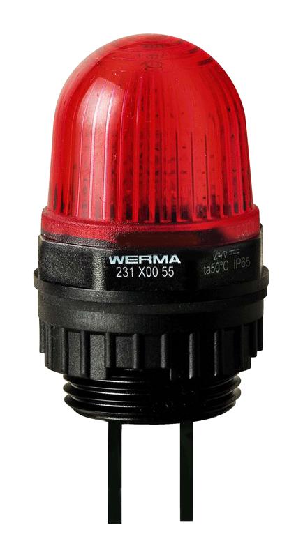 WERMA 23110068. Visual Signal Indicator Unit, Red, 230V