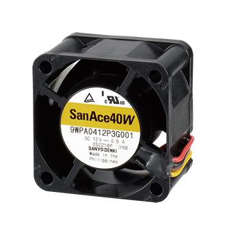 Sanyo Denki 9Wpa0412H3001 Dc Fan, 40mm, 18.3Cfm, 48Dba