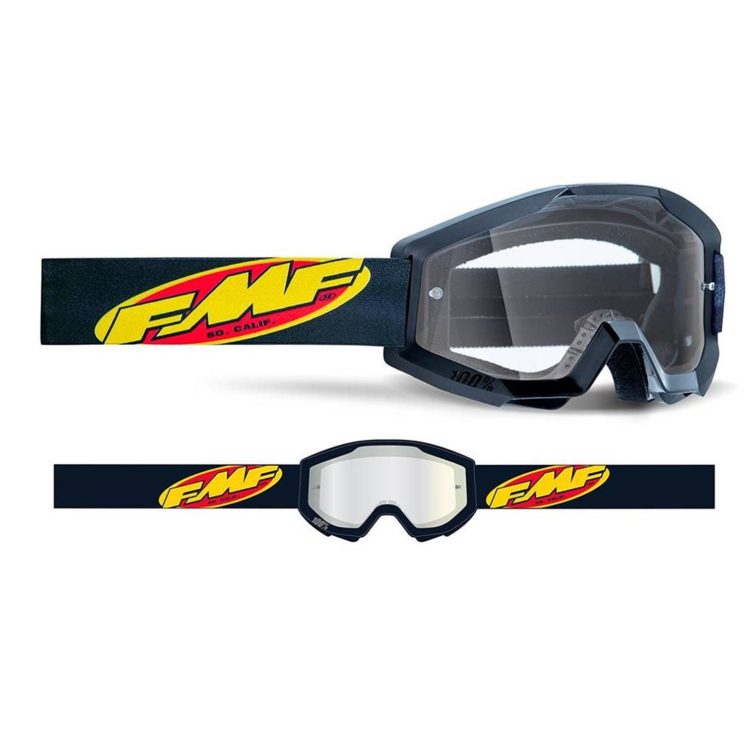 FMF Powercore Youth Core Black Clear Goggles Size