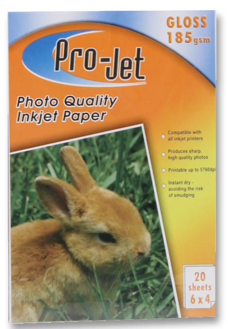 Projet Projet G1856420 Paper, Photo, 6X4, Gloss, 185G, X20