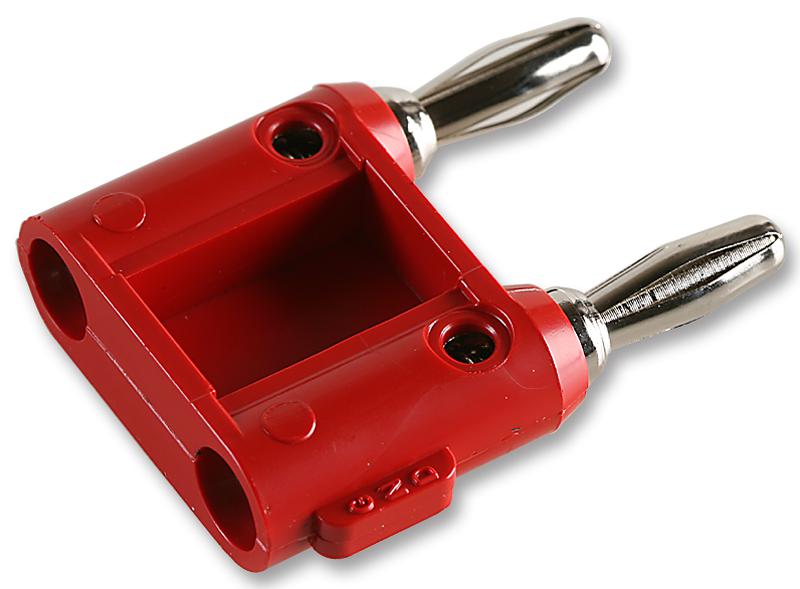 Pomona 1330-2 Adaptor, 2 4mm Plug-Cable, Red