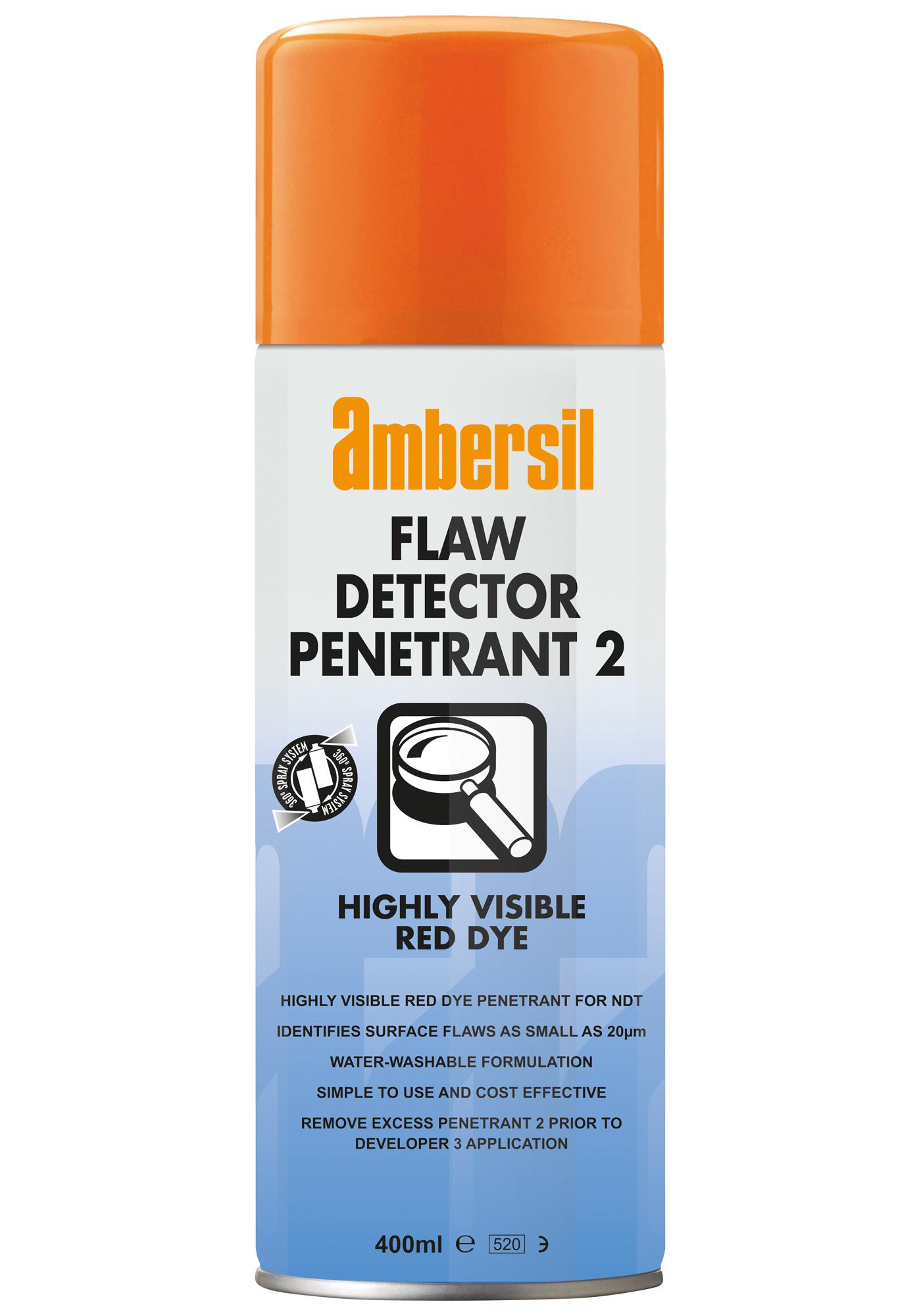 Ambersil Flaw Detector Penetrant, 400Ml Cleaner, Penetrant, Aerosol, 400Ml