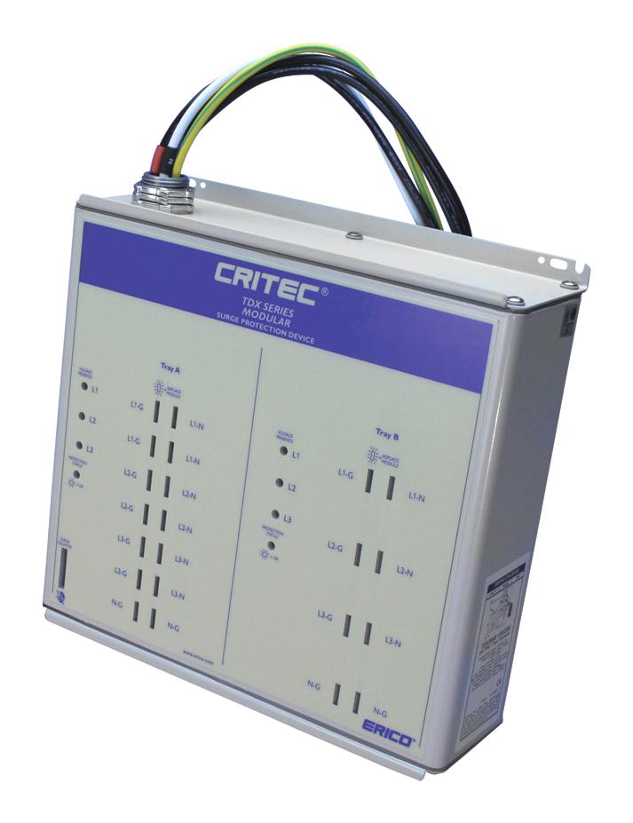 Nvent Erico Tdx300S277/480 Modular Tdx Panel Protector, 300 Ka, 3Ph 4Wg Distribution System, 320-550 Vac