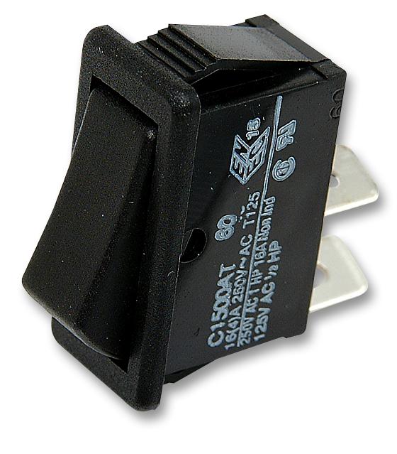 Arcolectric (Bulgin) C1501Ataaa Switch, Spst, 16A, 250V, Black