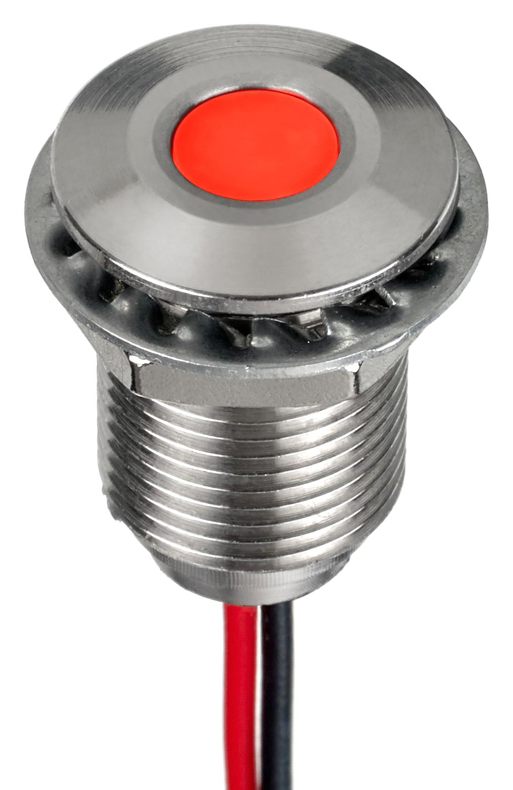 APEM Q10F5Sxxhr02E Led Panel Indicator, Red, 10mm, 2.2V