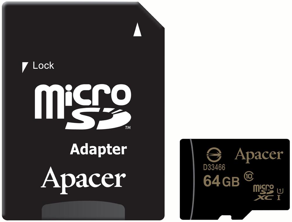 Apacer Ap64Gmcsx10U1-R Microsdxc Uhs-I C10 64Gb W/ Adapter
