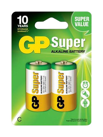 Gp Batteries Gppca14As001 Battery, Alkaline, C, 1.5V, Pk2