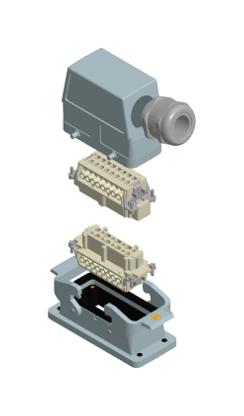 HARTING 73101000007 Hdc Kit, 16B, 16+Gnd, Double Lever