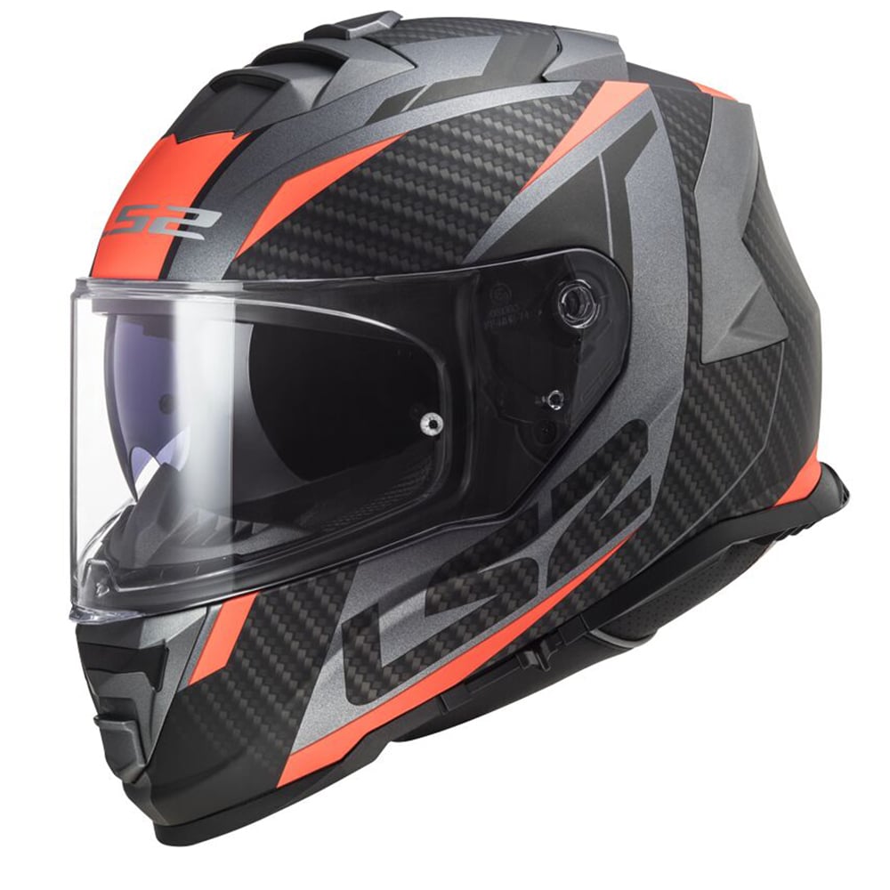 LS2 FF800 Storm II Racer Matt Titanium Orange Full Face Helmet Size M