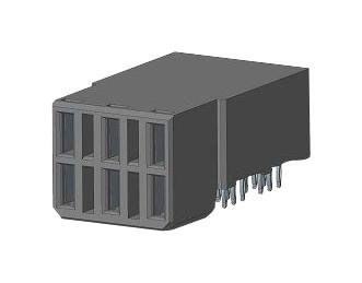 Amphenol Communications Solutions 10146092-555444Plf Backplane Connector, R/a Rcpt, 6P, Press Fit