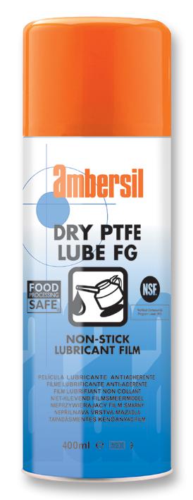 Ambersil Dry Ptfelube Fg, 400Ml Lubricant, Dry Film, Aerosol, 400Ml