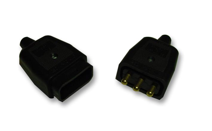 Permaplug Nc10/3 Black 3 Pin In-Line Connector - Black