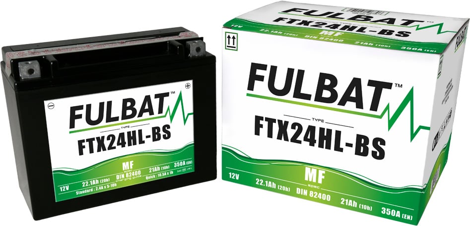 Fulbat FTX24HL-BS Maintenance free Motorcycle Battery Size