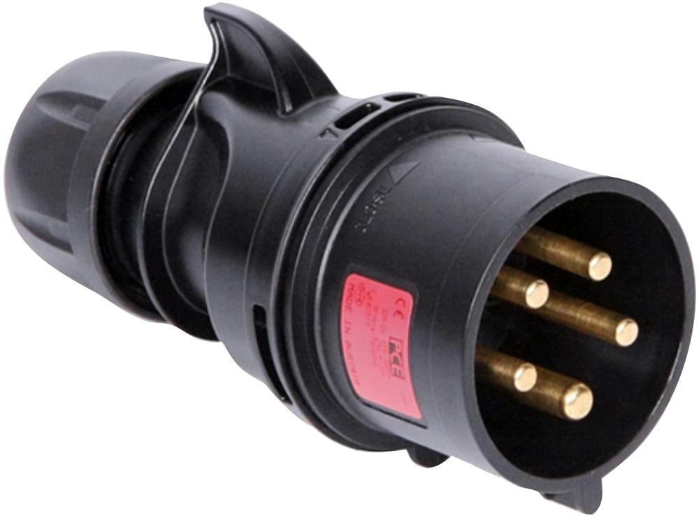Pce 025-6X 32A 415V 5P All Black Plug