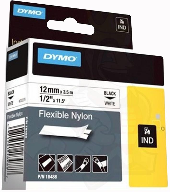 Dymo 18488 Tape, Nylon, White, 12mm x 3.5M