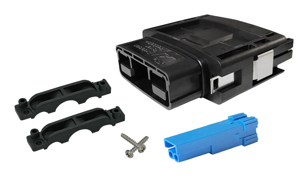 Anderson Power Products Sbsx75A-Plug-Kit-Blu Rect Pwr Housing Kit, Plug, 2Pos, Pc/pbt