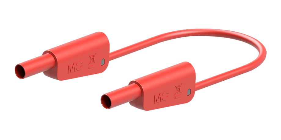 Staubli 66.2017-10022 Stackable 4mm Banana Plug, Red, 1M