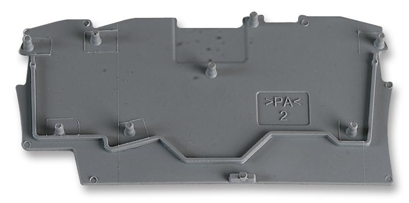 WAGO 2002-1391 End Plate, For 3 Cond Tb, Grey
