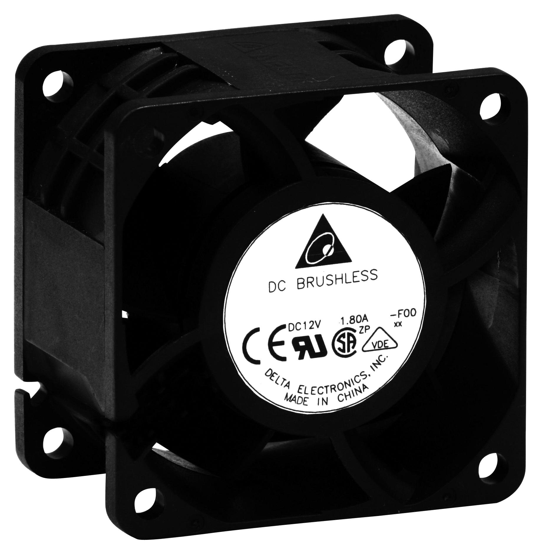 Delta Electronics Afb0712Sh-Ab Axial Fan, 70mm, 12V, 61.05Cfm, 50.5Dba