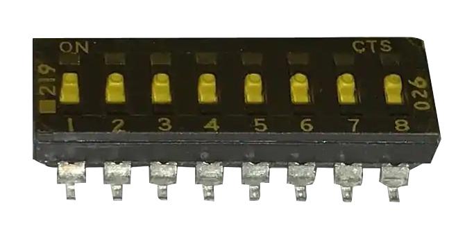 Cts 219-8Lpstrf Dip Switch, 0.1A, 50Vdc, 8Pos, Smd