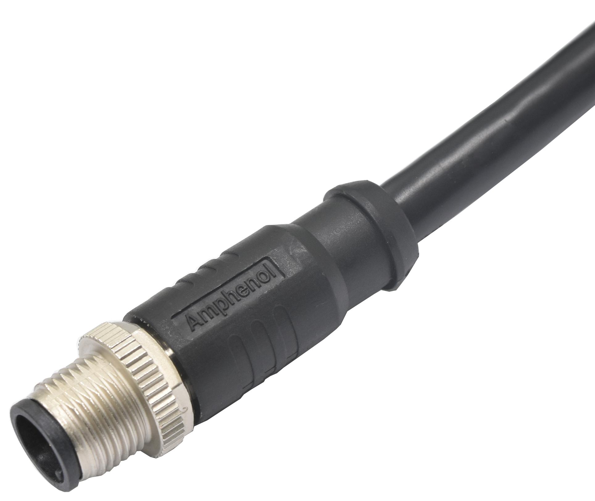 Amphenol LTW Msas-17Bmm-Sl8D02 Sensor Cord, M12 Plug-Free End, 6.6Ft