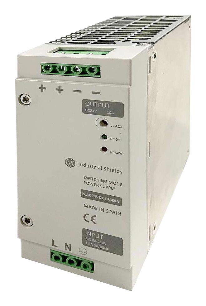 Industrial Shields Is.ac24Vdc10Adin Power Supply, Ac-Dc, 24V, 10A