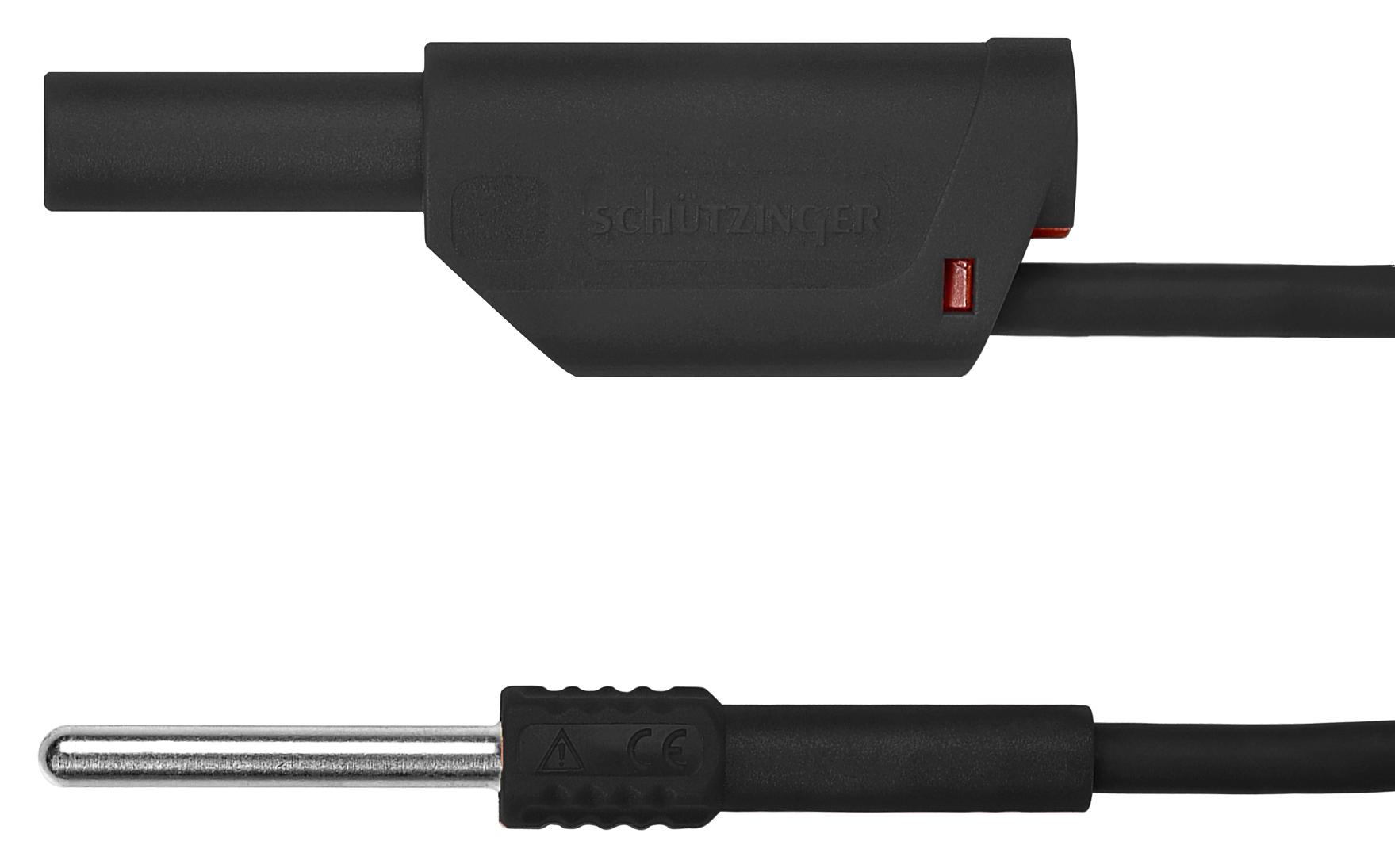 Schutzinger Al 8323 / 1 / 50 / Sw Test Lead, 4mm Plug-Pin Tip Plug, 500mm