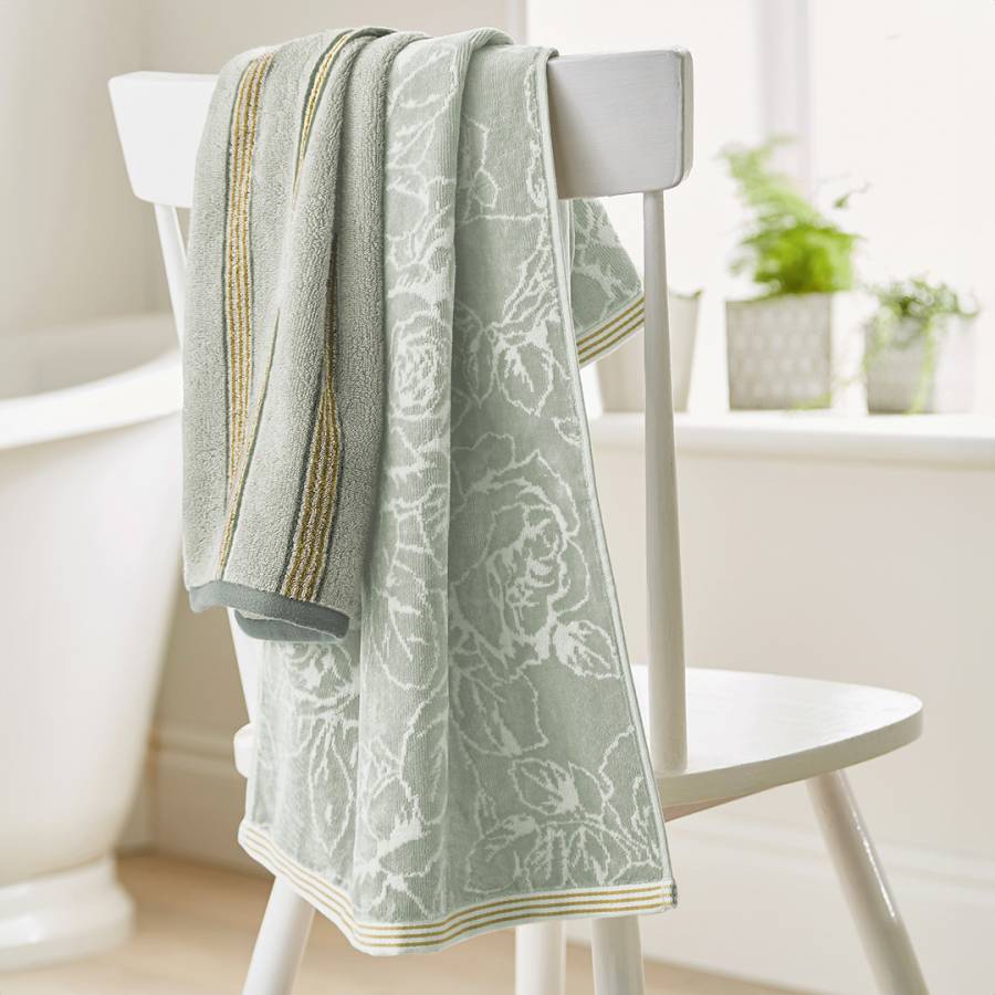 Chelsea Rose Hand Towel Silver