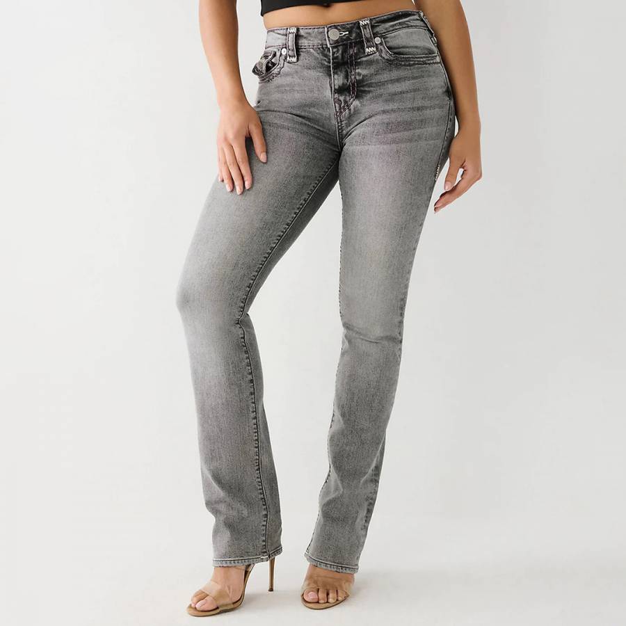 Grey Billie Straight Stretch Jeans