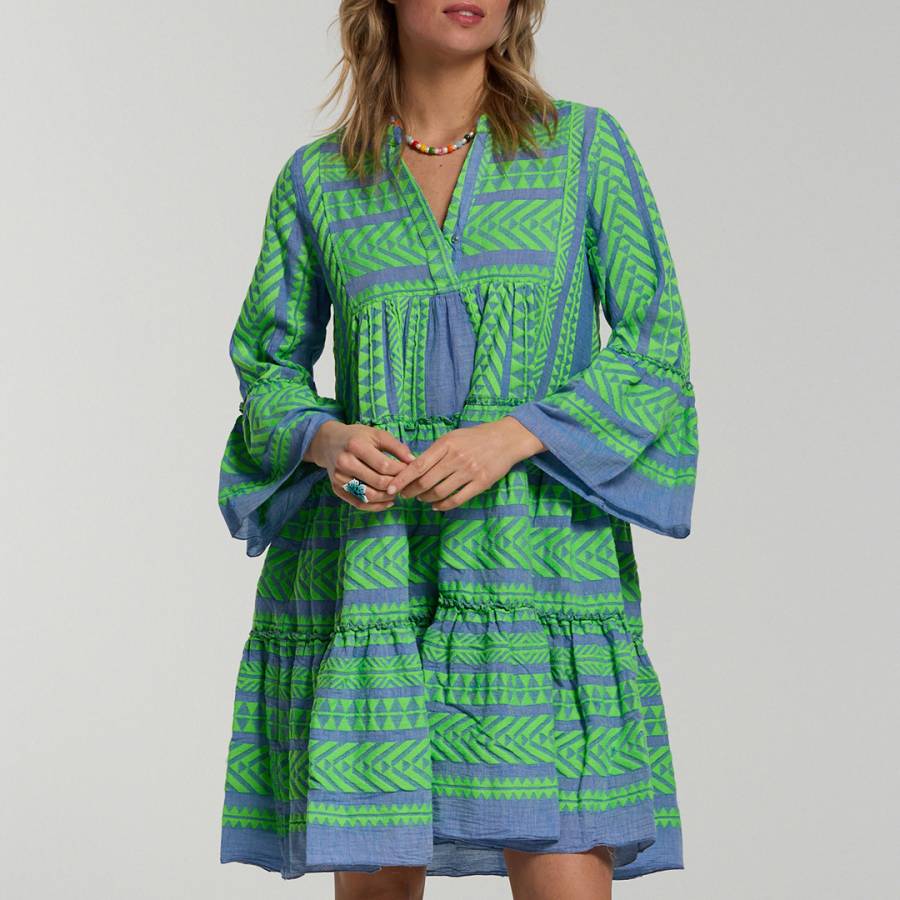 Green & Blue Ella Midi Dress