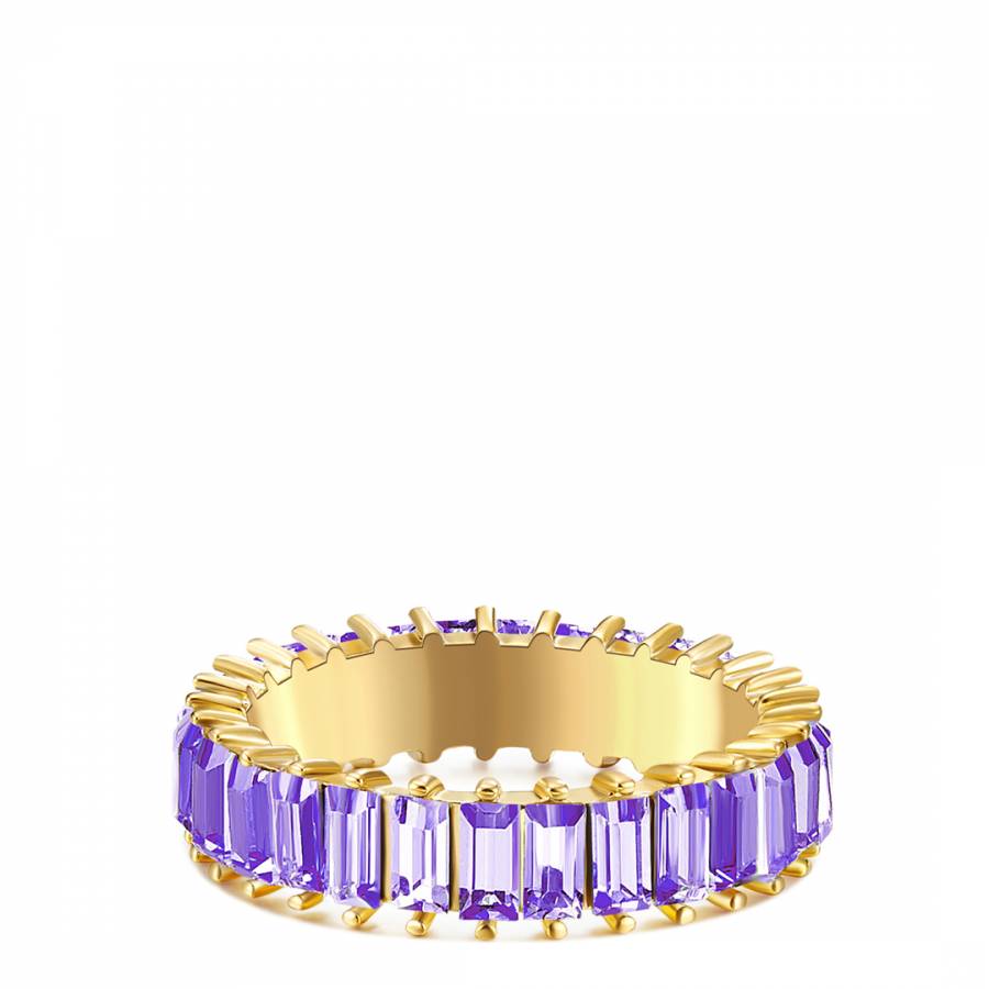 Yellow Gold Ring With Violet Crystals