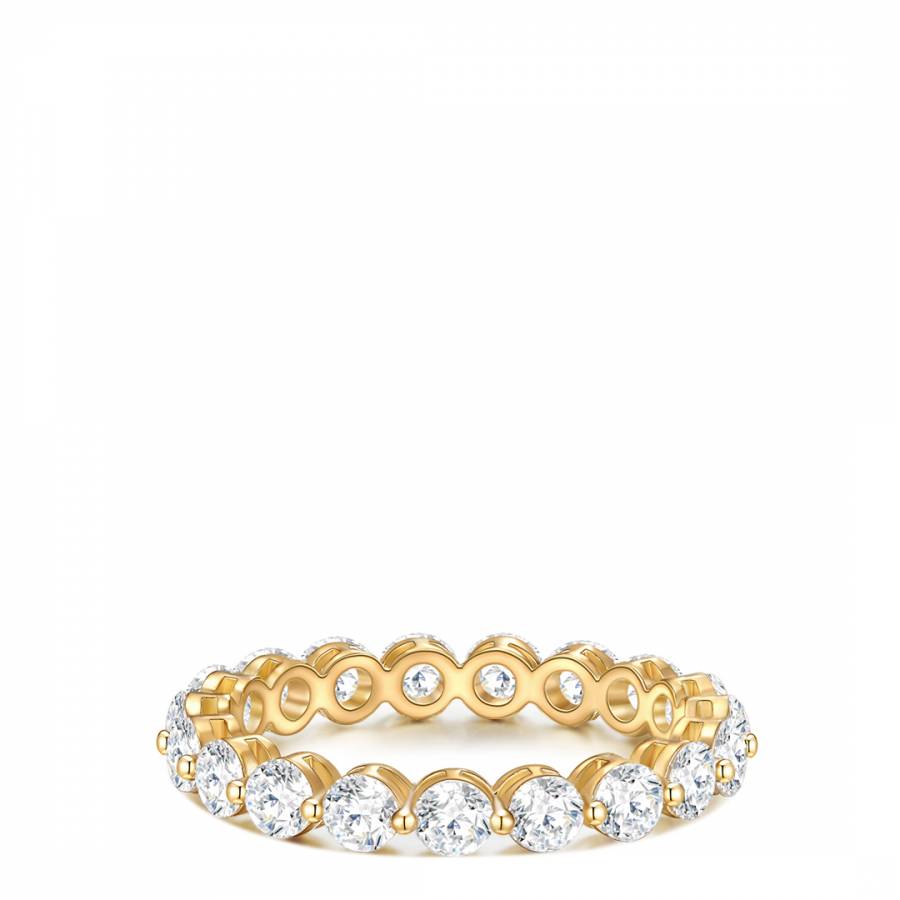 Yellow Gold Ring With White Crystals