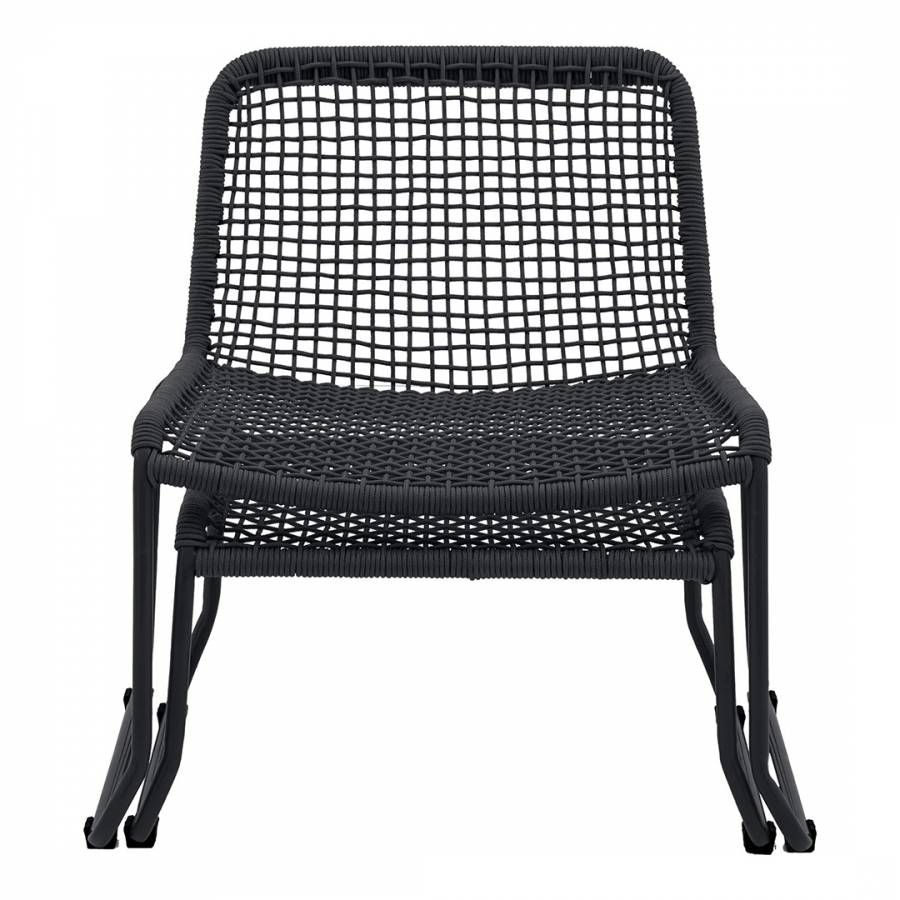 Aikins Lounge Chair with Footstool Black