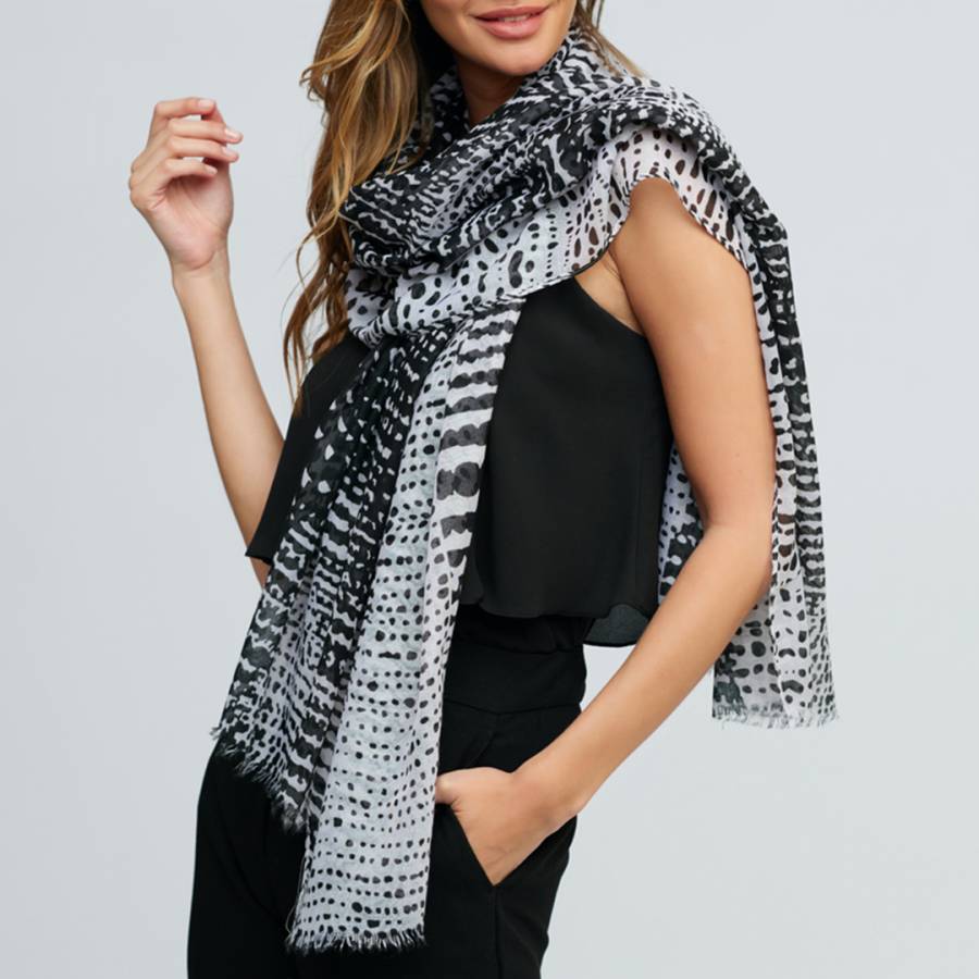 Black and White Elodie Scarf