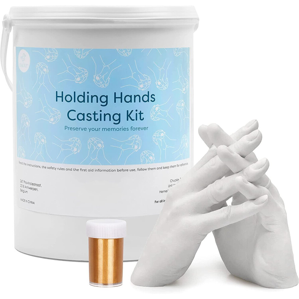 Holding Hands 3D Keepsake Casting Model Kit - Ideal for Couples, Wedding Gifts, Anniversary, Unique Gold Paint