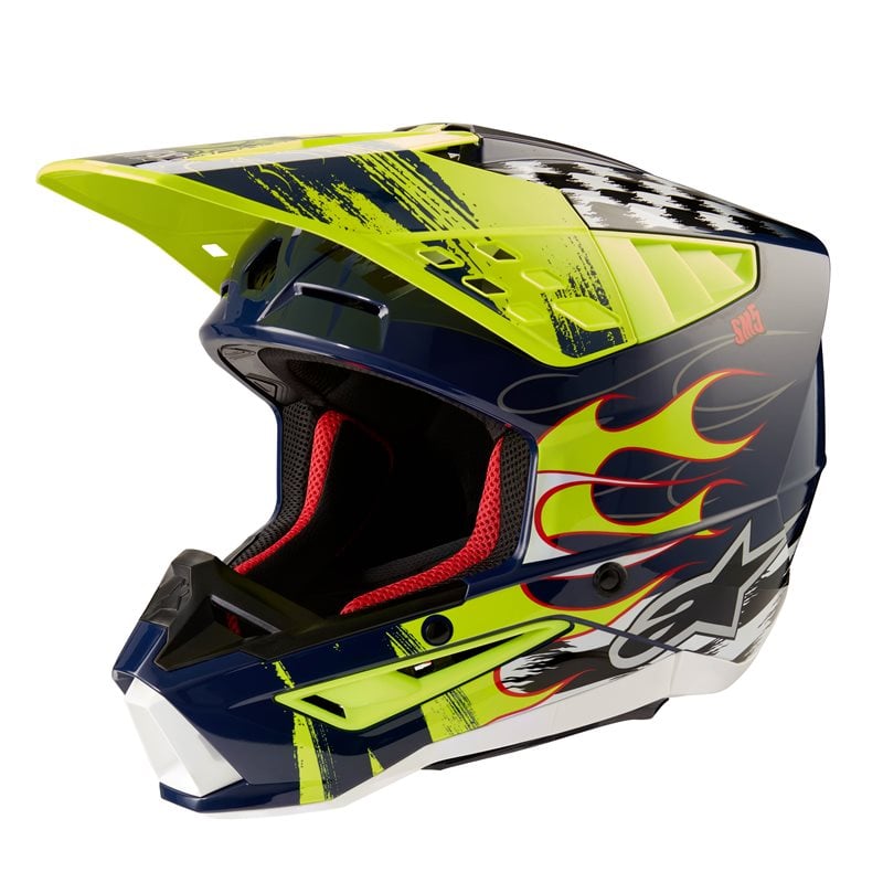 Alpinestars S-M5 Rash Helmet Ece 22.06 Night Navy Yellow Fluo Glossy Size L