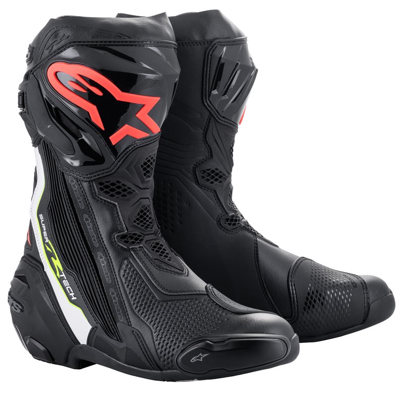 Alpinestars Supertech R Black White Red Flu Yellow Flu Size 42