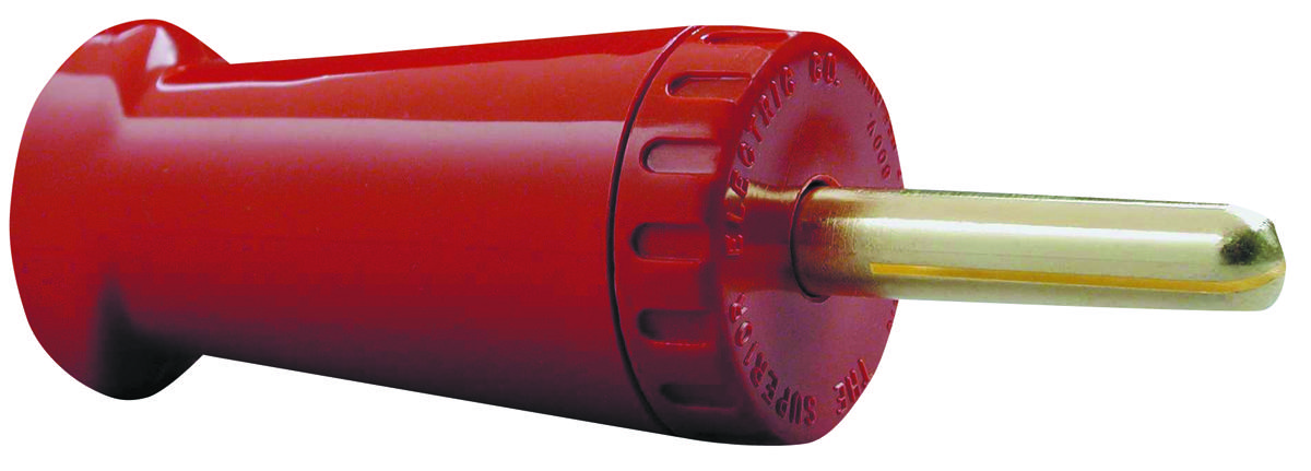 Superior Electric Pp25Gr. Test Plug, Pin-Plug, 25A, Red