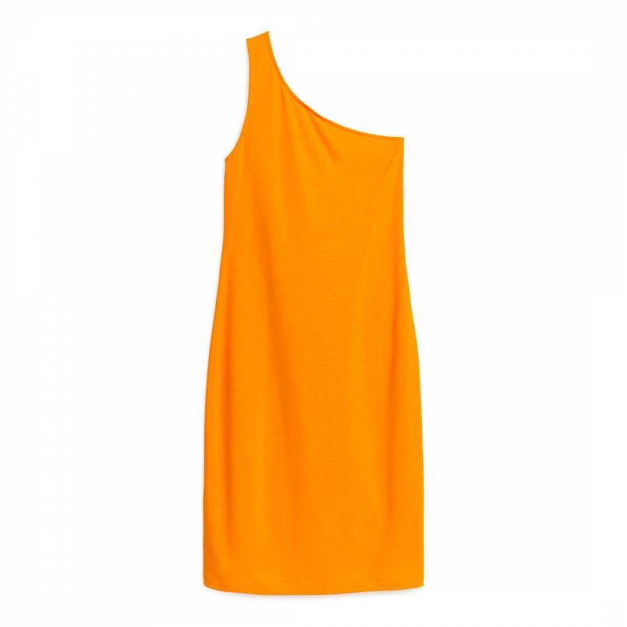 Orange One Shoulder Beach Dress