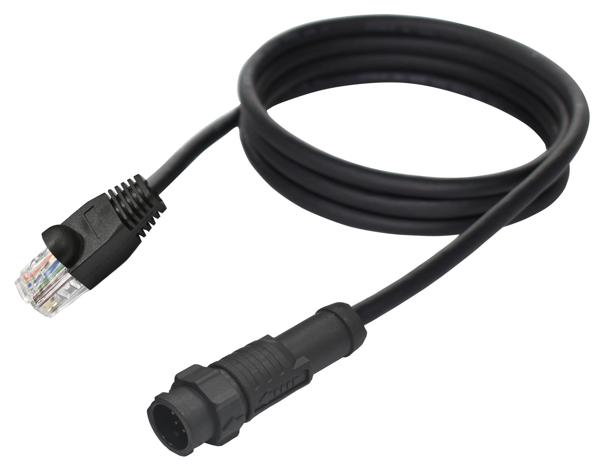 Amphenol LTW Ab-Au08Ml-Upbml-Qh001 Cable Assy, 8P Cir Rcpt-Rj45 Plug, 3.3Ft