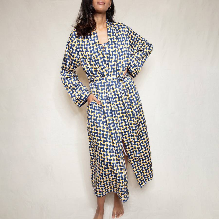 Multi Chelsea Spot Print Long Dressing Gown