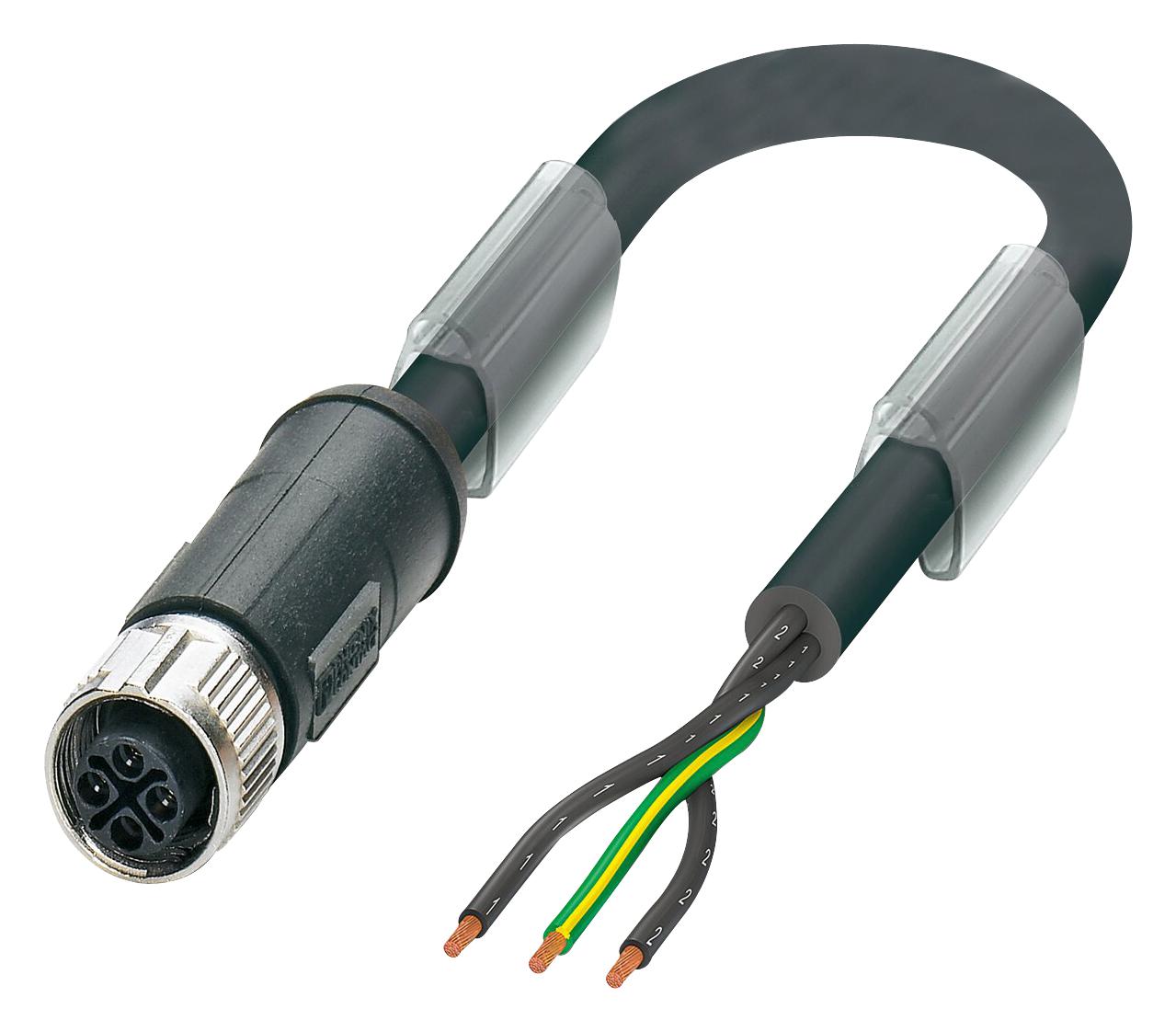 Phoenix Contact 1176479 Power Cable, 3P, 1M, M12 Receptacle