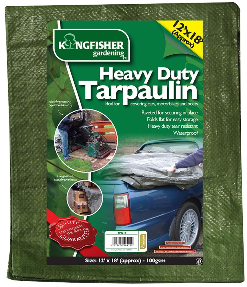 Kingfisher Tp1218 Heavy Duty Tarpaulin - Green 12X18Ft