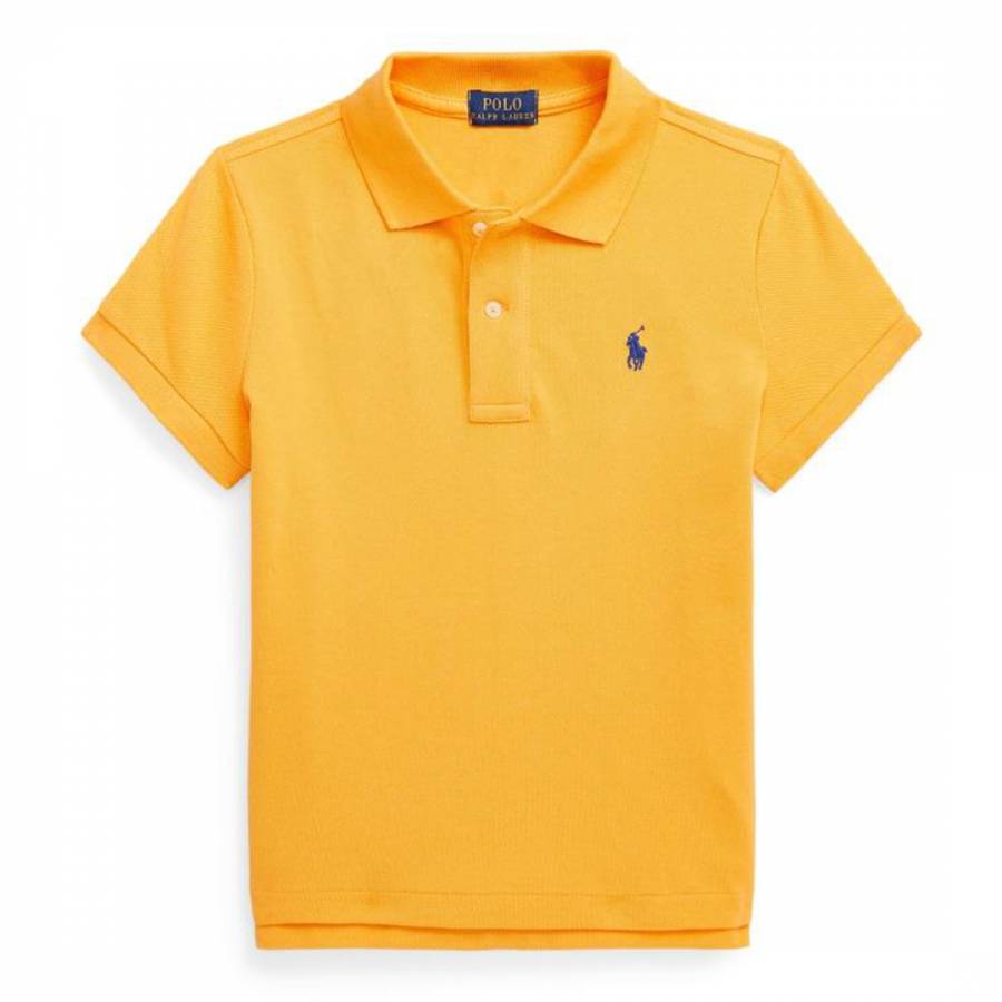 Older Girl's Orange Boxy Cotton Polo Shirt