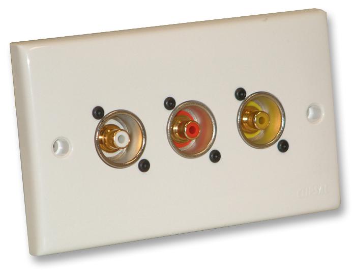 Eagle F267Zp Wall Plate, 3 X Phono Connector