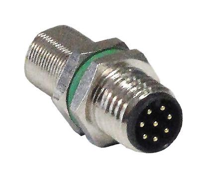 Bulgin Pxmbni08Rpm08Aflm8002. Sensor Cord, 8P M8 Plug-Free End, 7.9