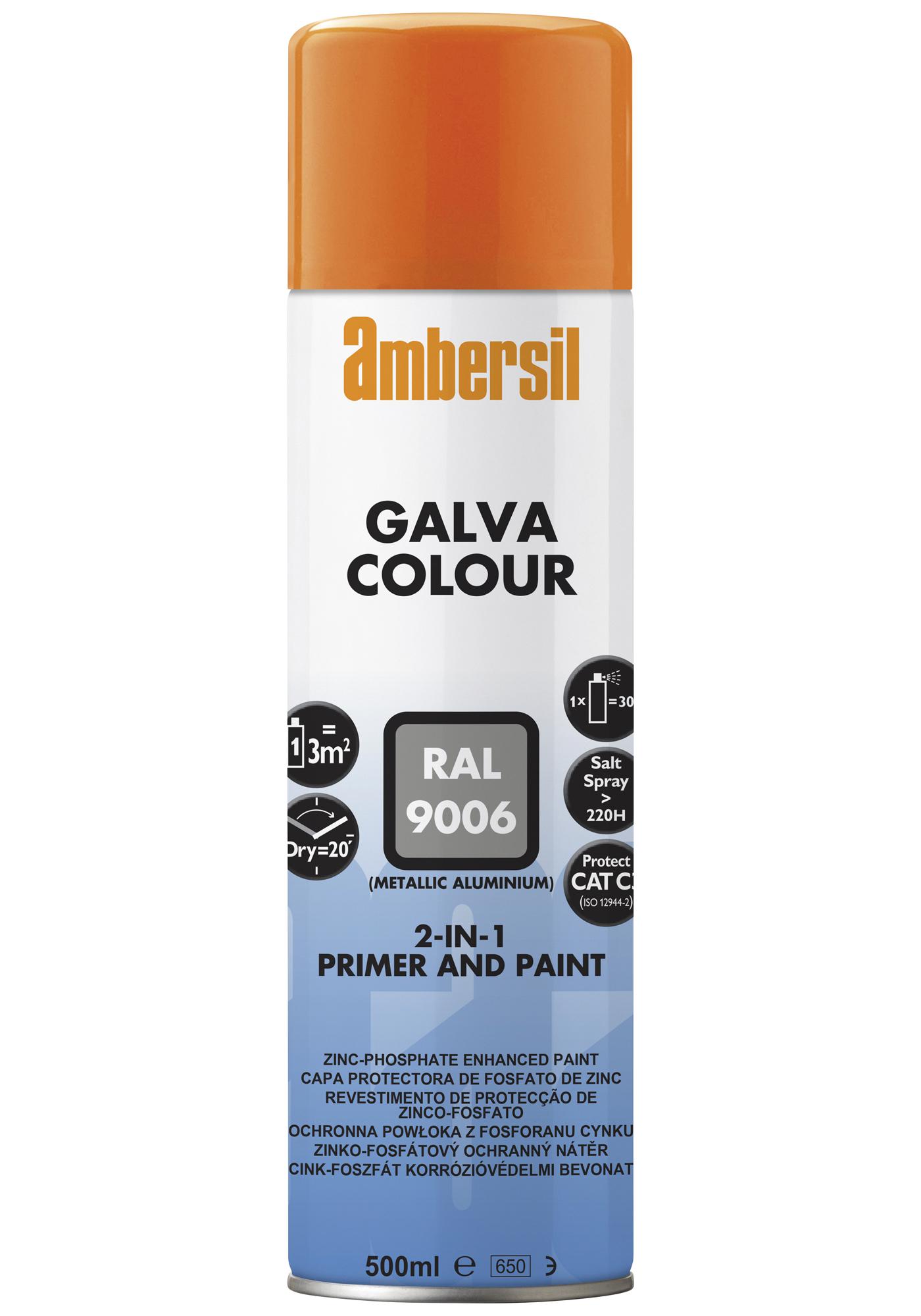 Ambersil Galva Colour Silver Ral 9006, 500Ml Coating, Aerosol, 500Ml