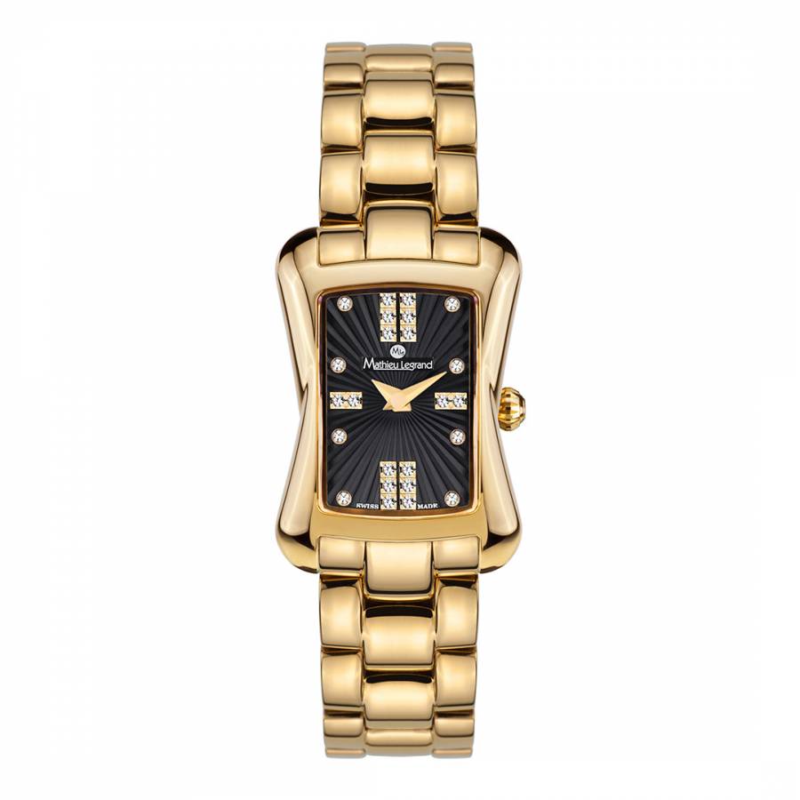 Women's Gold/Black Stainless Steel Quartz Watch