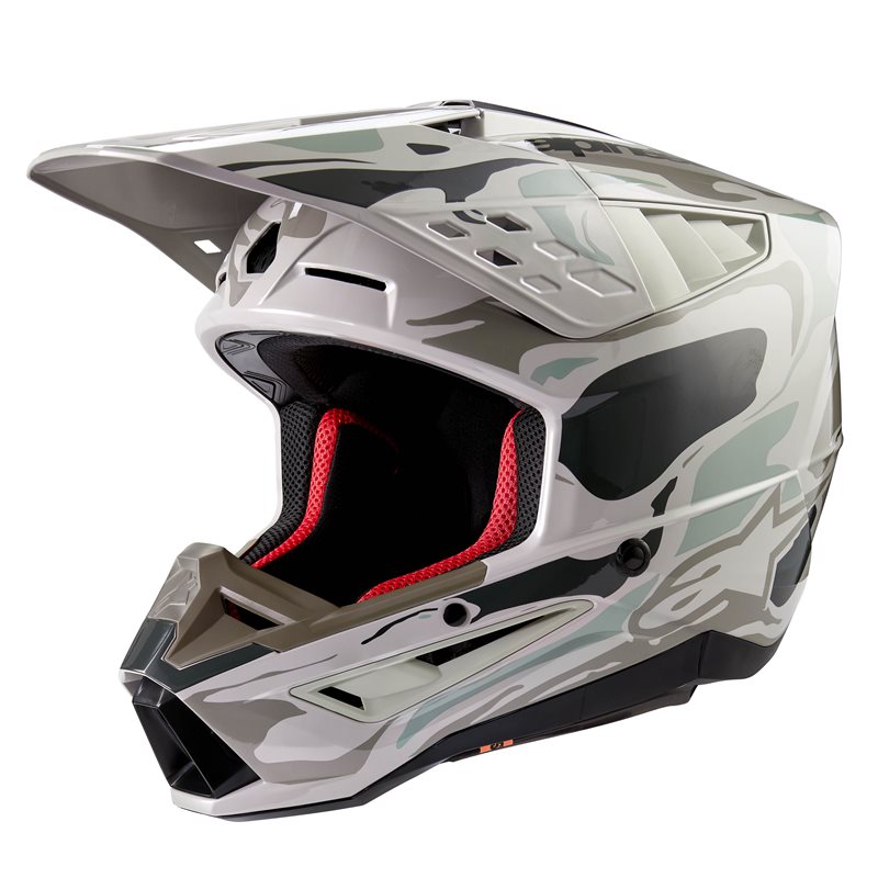 Alpinestars S-M5 Mineral Helmet Ece 22.06 Warm Gray Celadon Green Glossy Size L